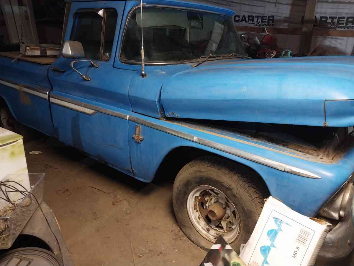 1973 long bed v6 chevy pick up from Georgia sitting for 20 y
