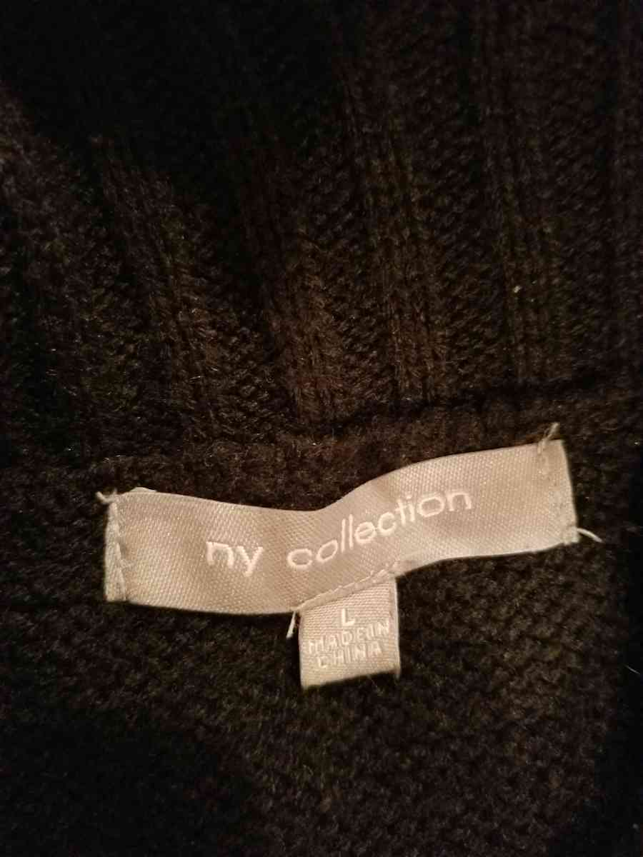 NY Collections Sweater Dress with Cowl Neck