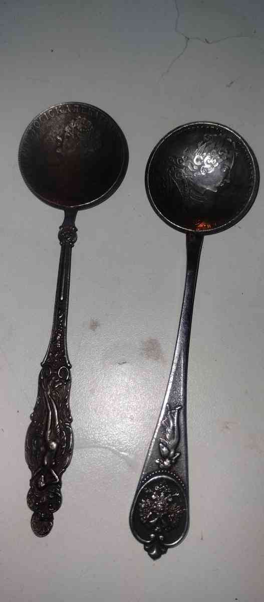1820 silver coin spoons