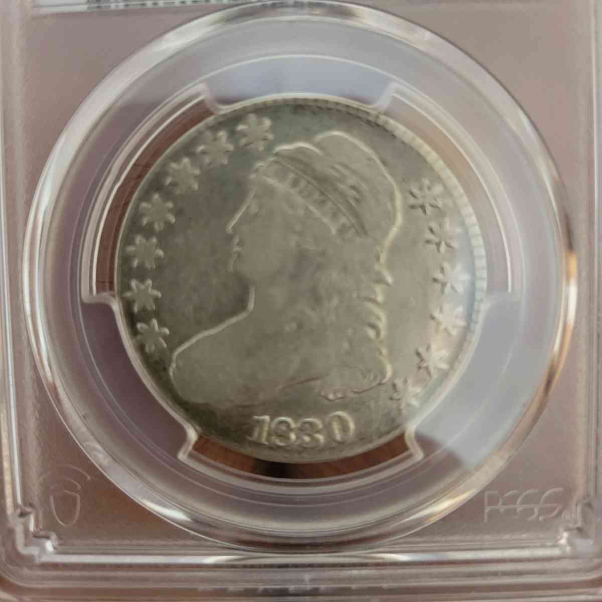 1830 large 0 capped bust half dollar