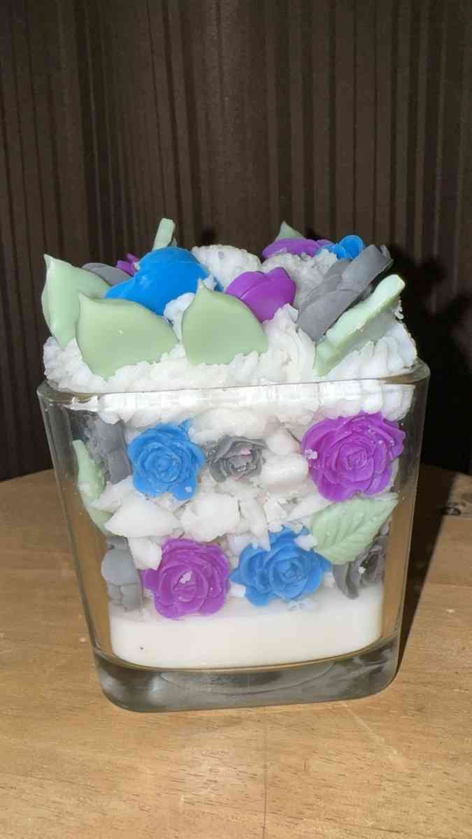 handmade floral candle