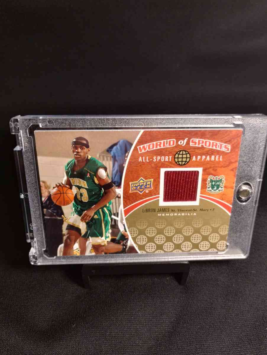 RC LeBron James UD RC High School Jersey Swatch Game Used