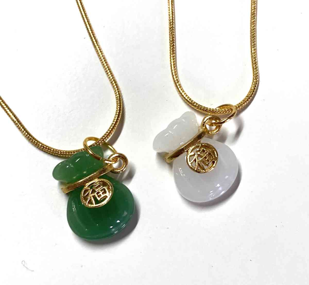 2pcs Jade Jadeite Money Pocket Pendant Necklace
