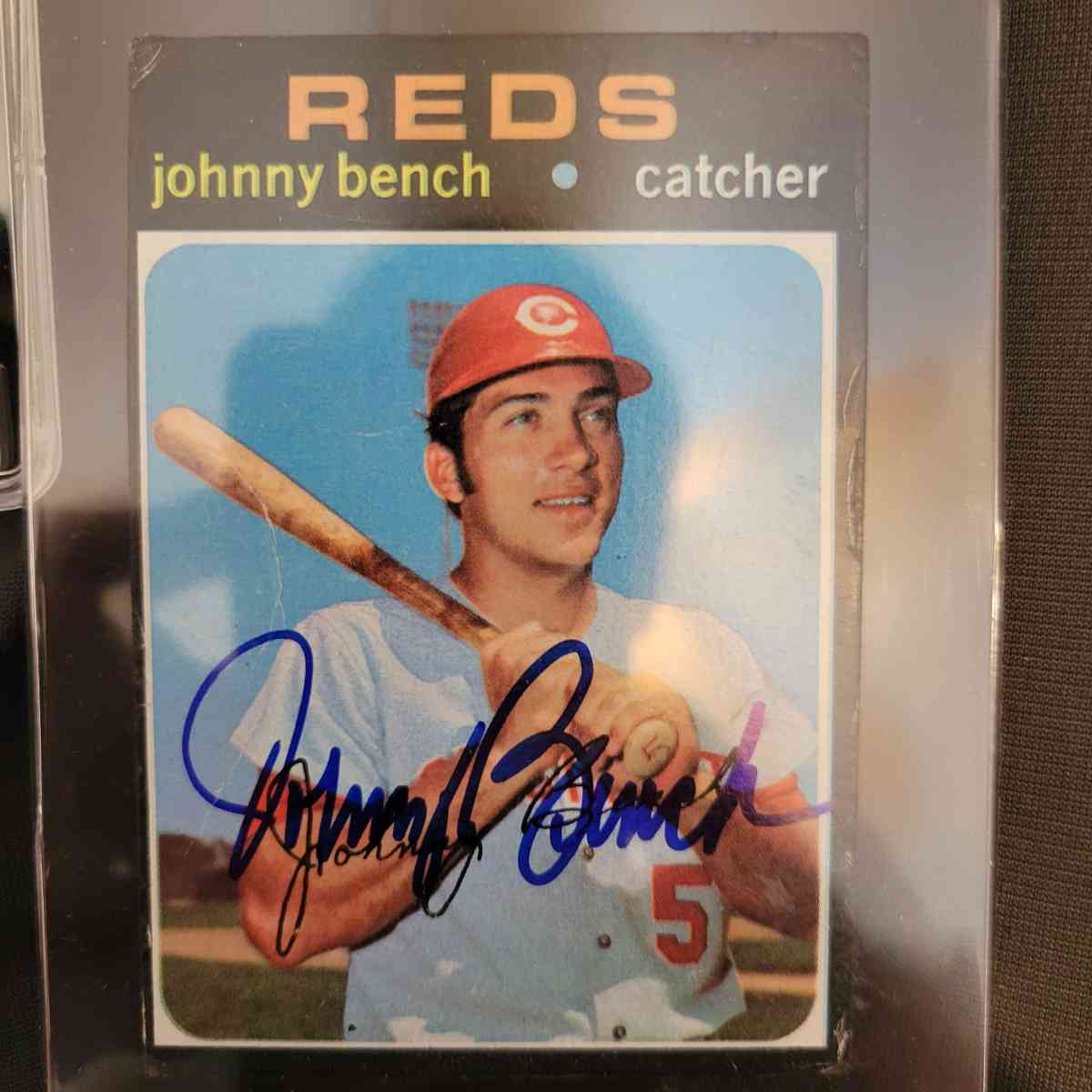 johnny bench 1971 topps card autographed