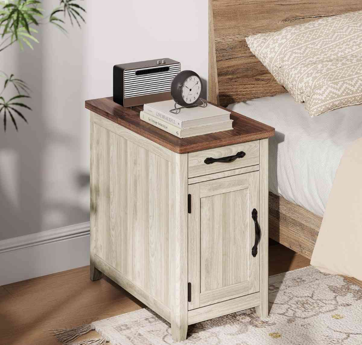beige nightstand