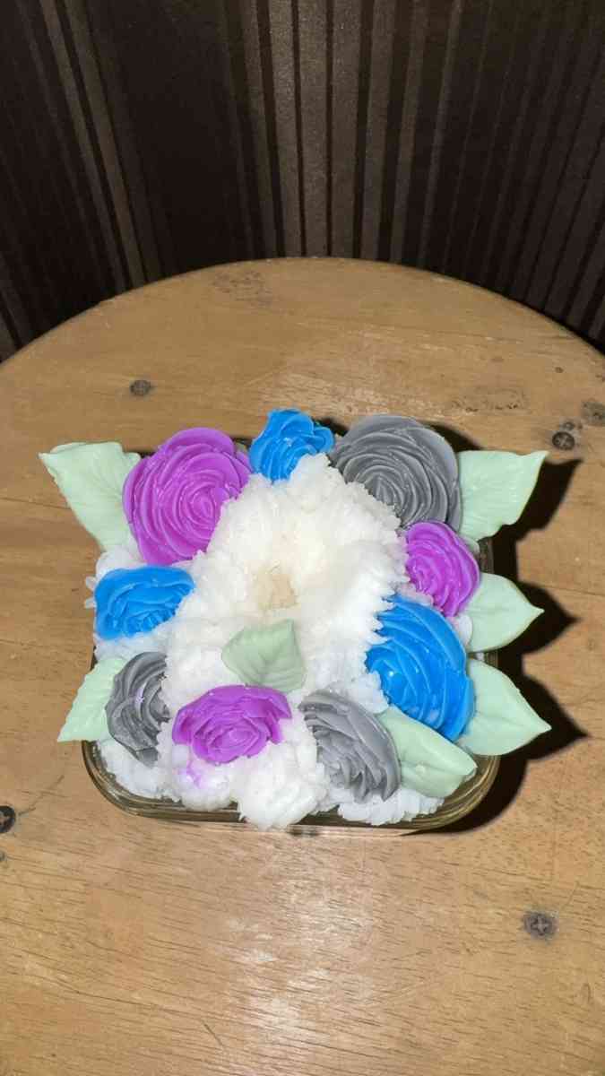 handmade floral candle