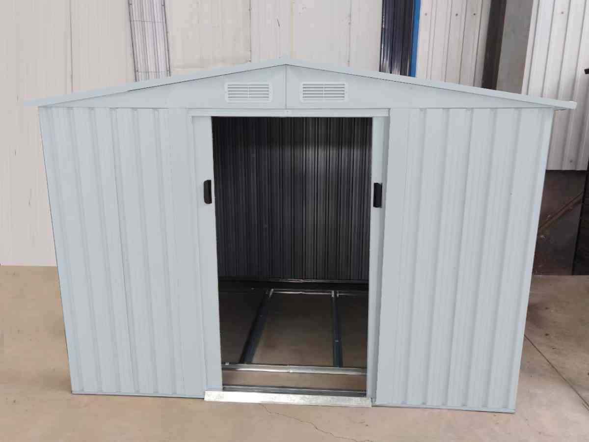 10X8 metal storage shed brand new unopened with base frame a