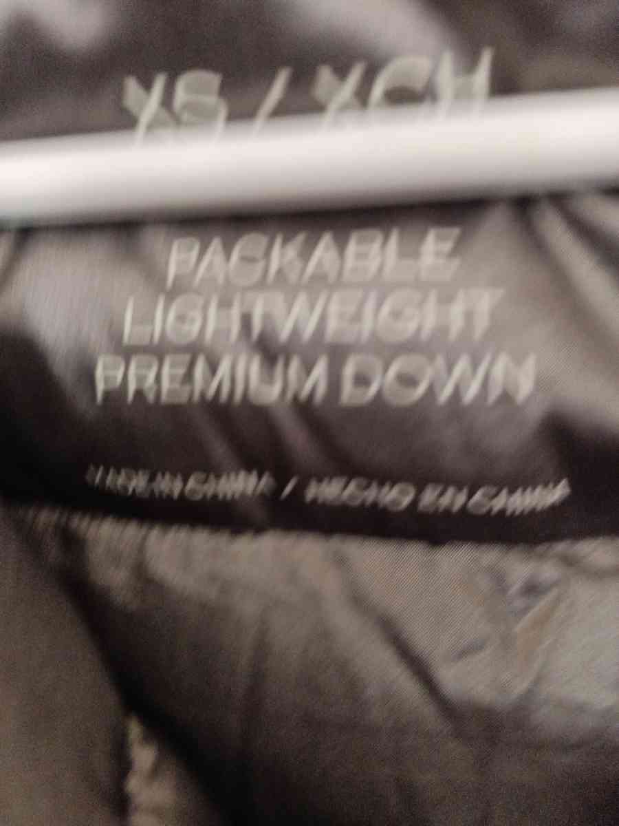 Andrew Marc XS metallic purple puffer