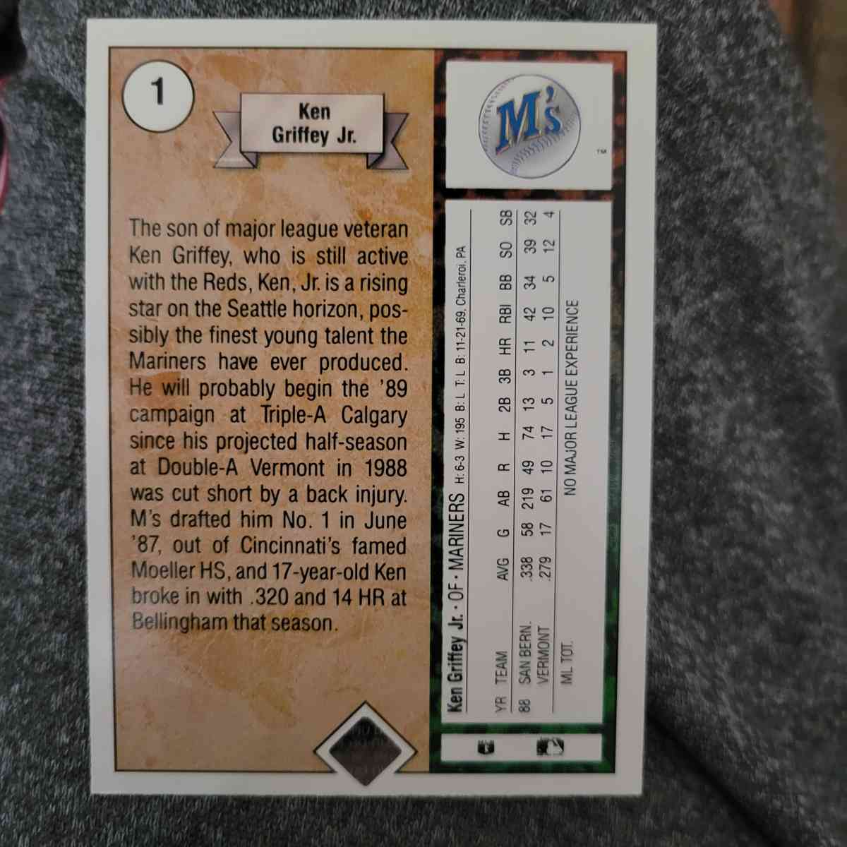 ken griffey jr rookie card