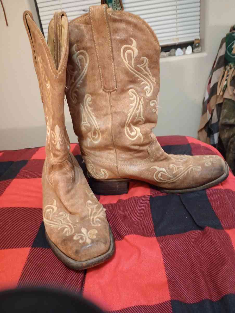 Womens Western Square Toe Boots Size 7