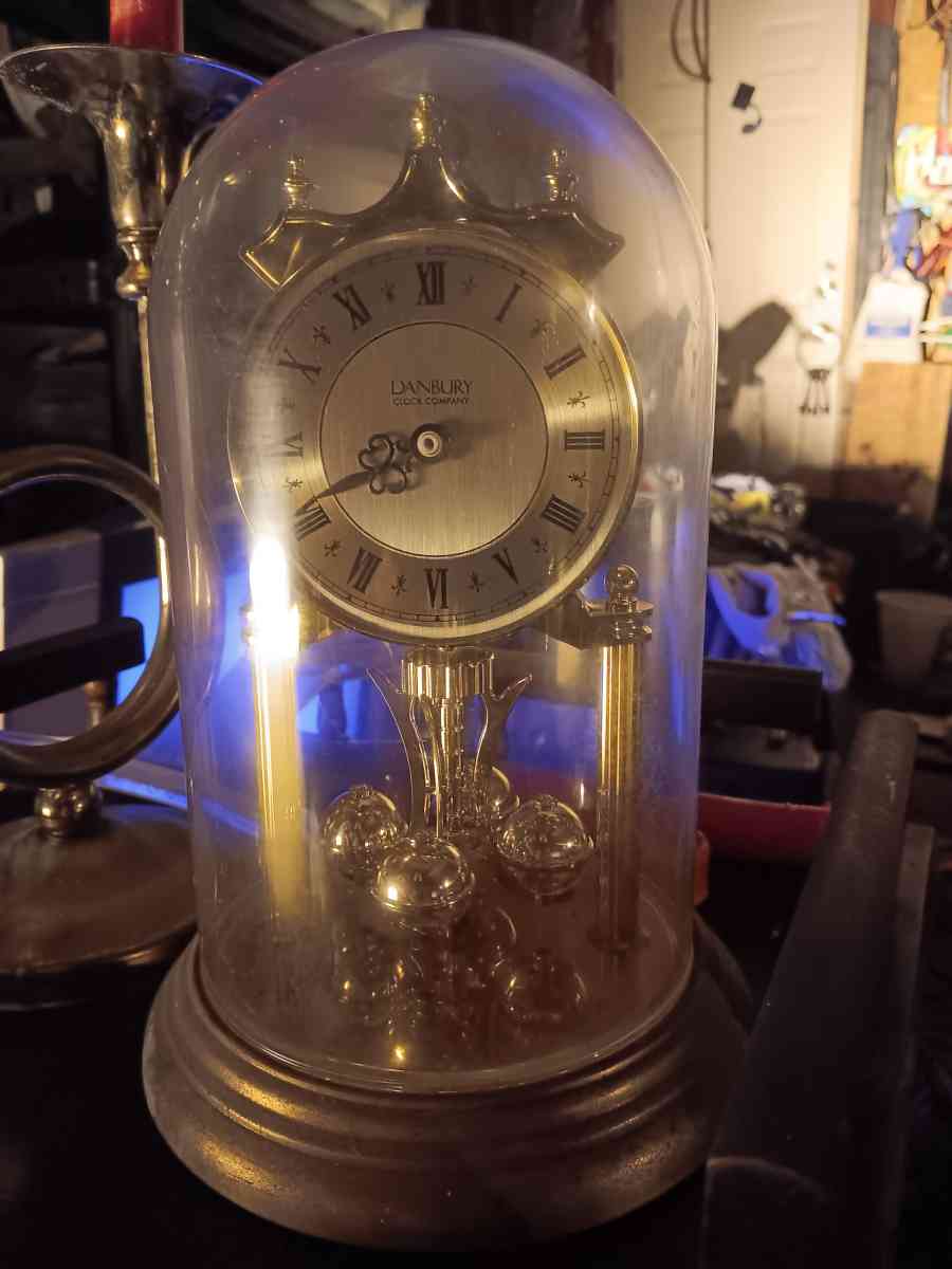 Danbury Clock Company Germany Anniversary Clock Glass Dome B
