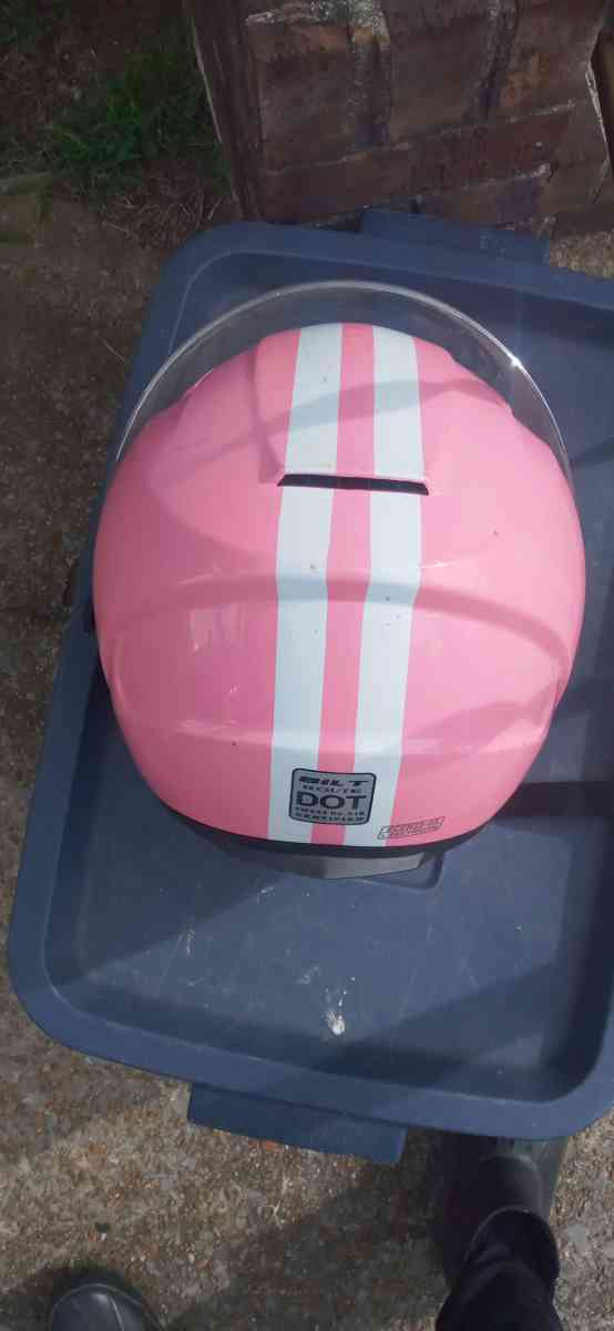 DOT pink motorcycle helmet