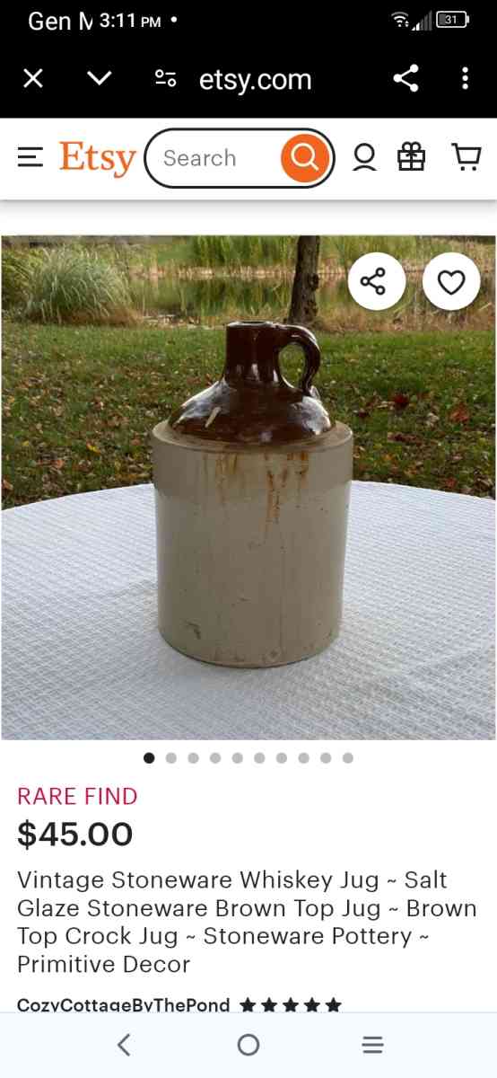 vintage rare stoneware 5 gallon jug