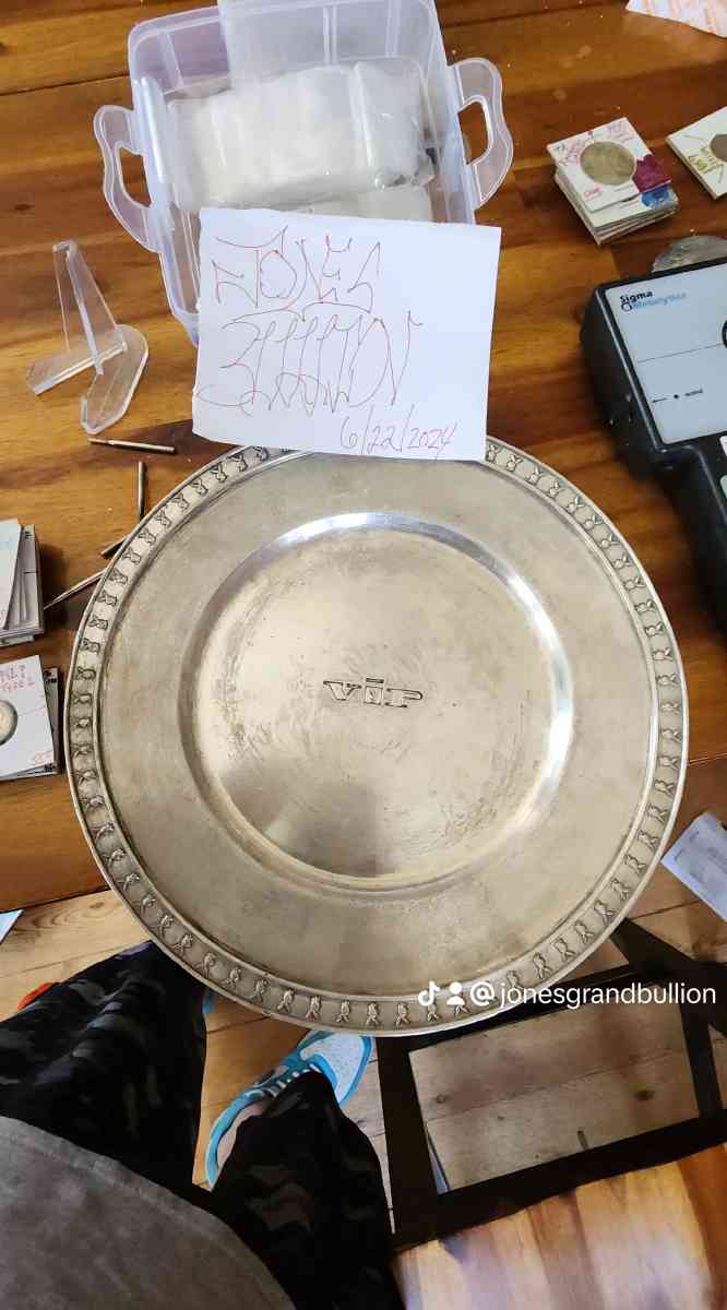 2lbs sterling silver late 60s early 70s playboy  plate