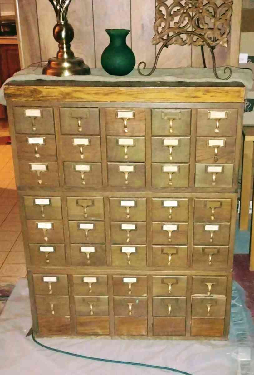 Antique Library Card Cabinet