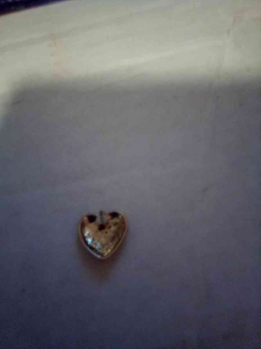 eartshape gold earrings with love written inside