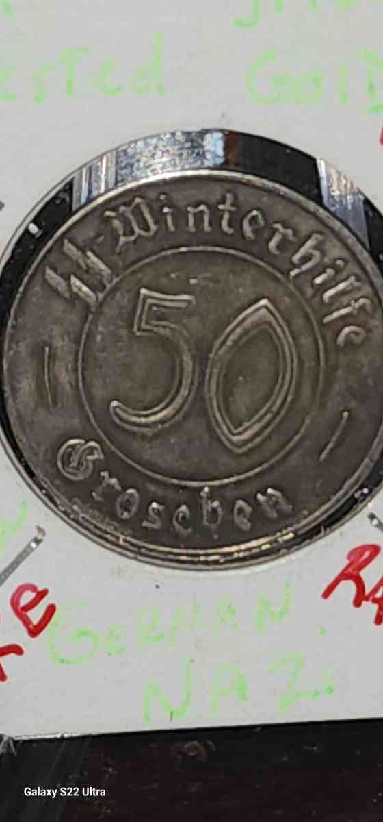 wwii 90 percent silver 50 groschen german NZI
