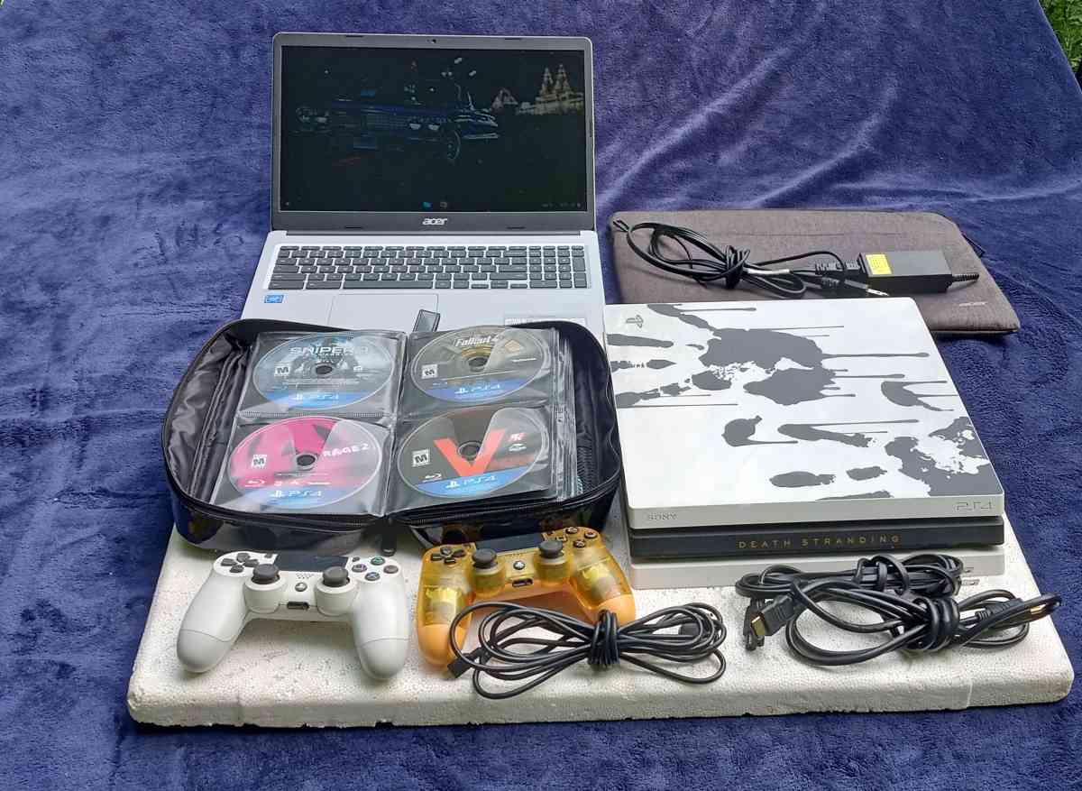 PlayStation 4 pro comes with 83 games and a acer Chromebook