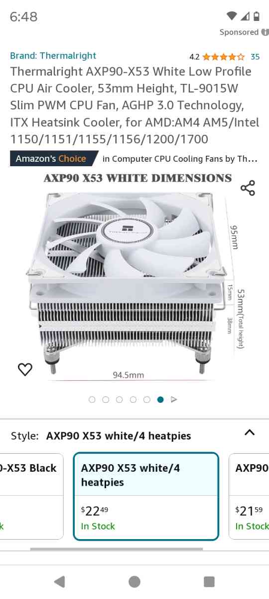 classic low profile CPU cooler