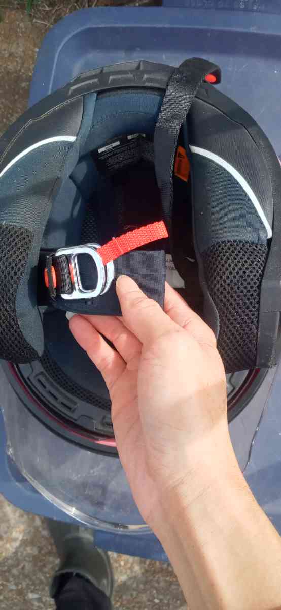 a pink DOT motorcycle helmet