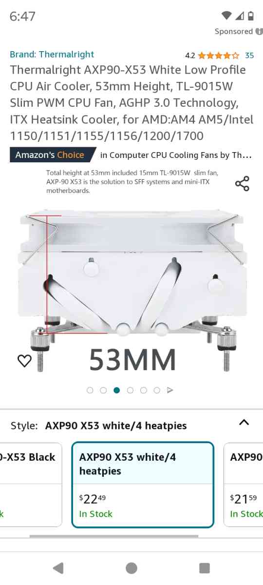 classic low profile CPU cooler