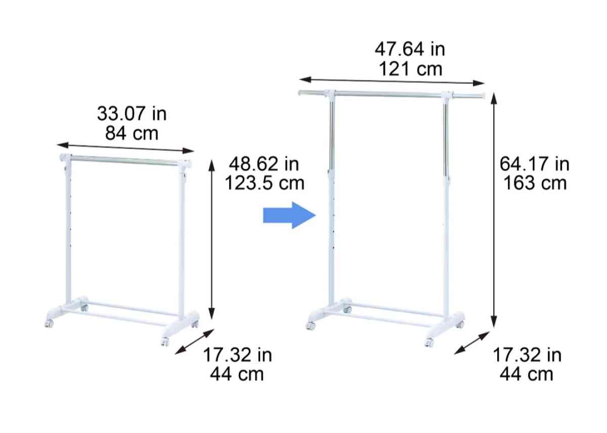 2 White Rolling Racks