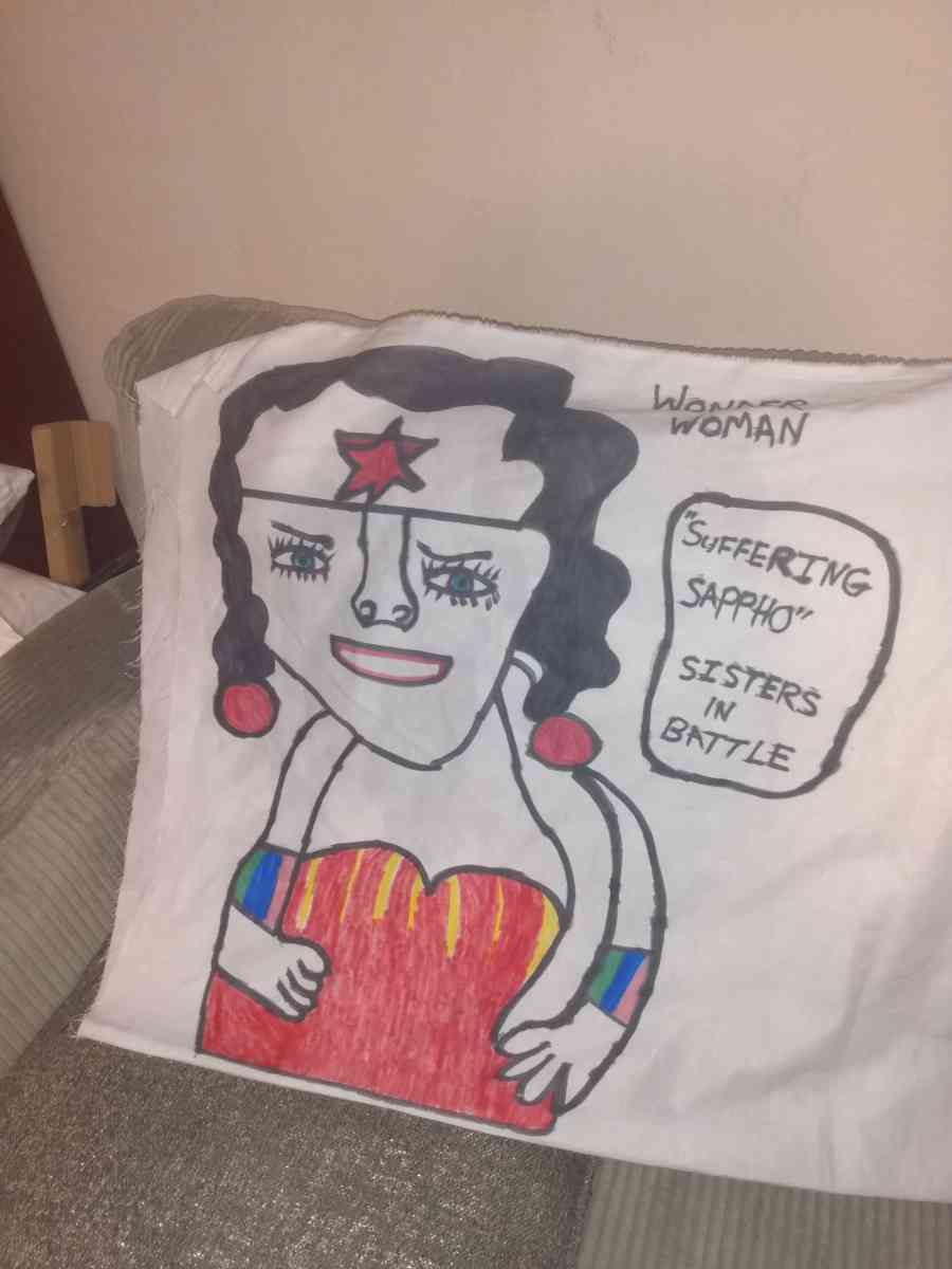 variety of pillows and wall hangings