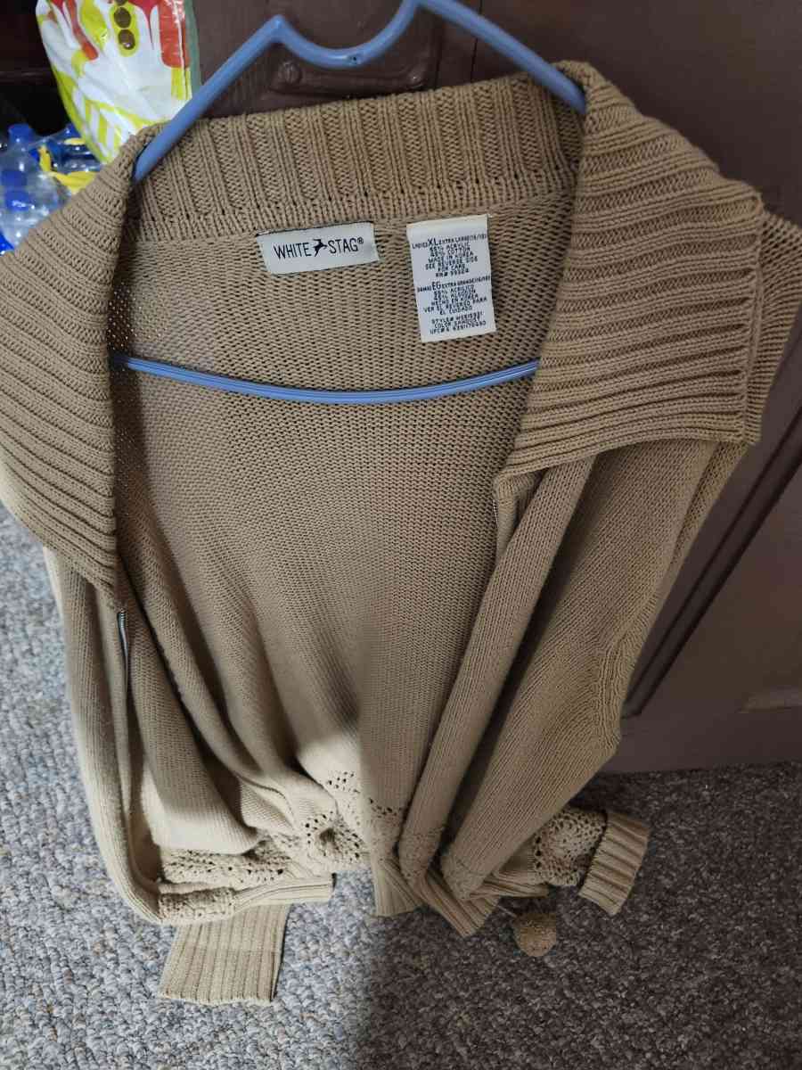 womens white stag brown sweater