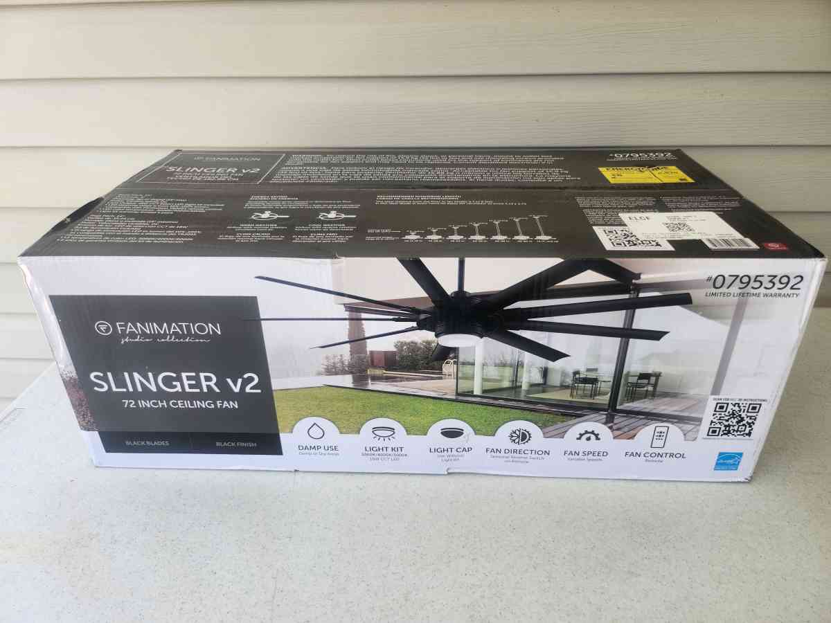 72 Inch Fanimation Slinger v2 Ceiling Fan BRAND NEW