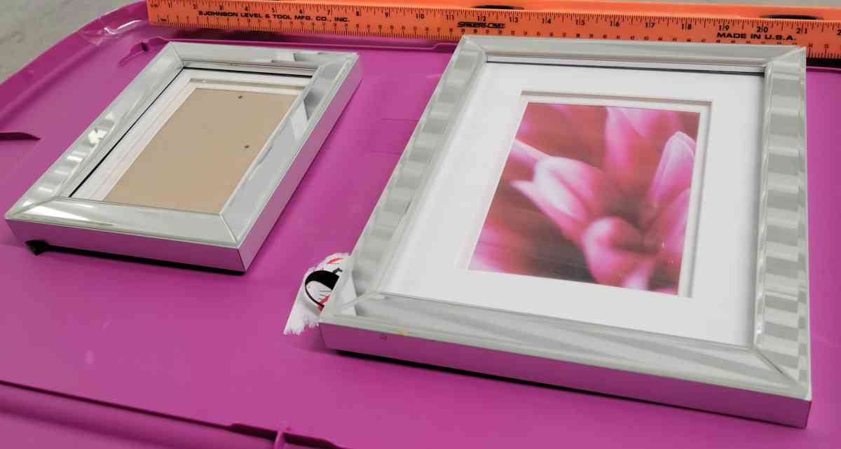 2 Contemporary Style Mirrored Picture Frames 5x7 and 8x10