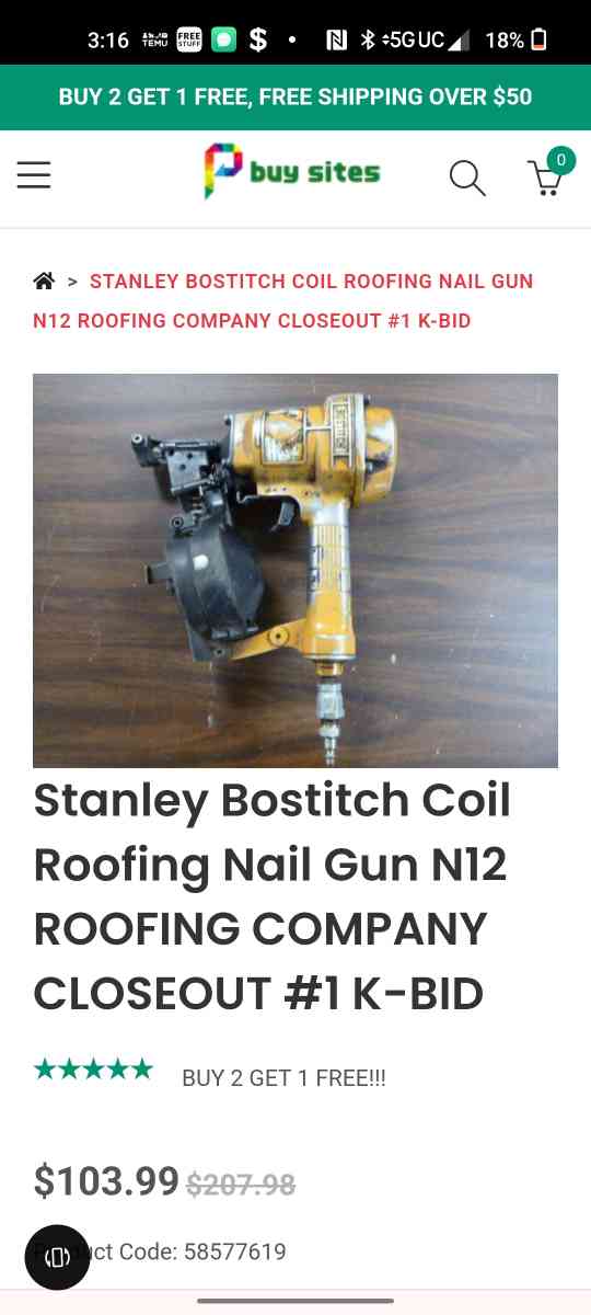 Stanley Bostitch nail gun