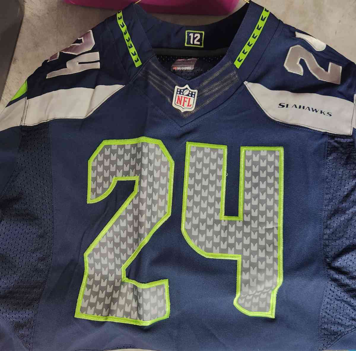 NFL Seahawks Marshawn Lynch 24 Onfield 24 Seahawks Jersey