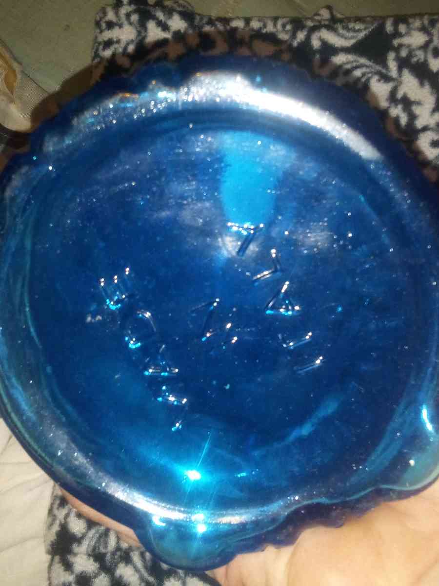 BLUE ITALIAN GLASS DECANTER