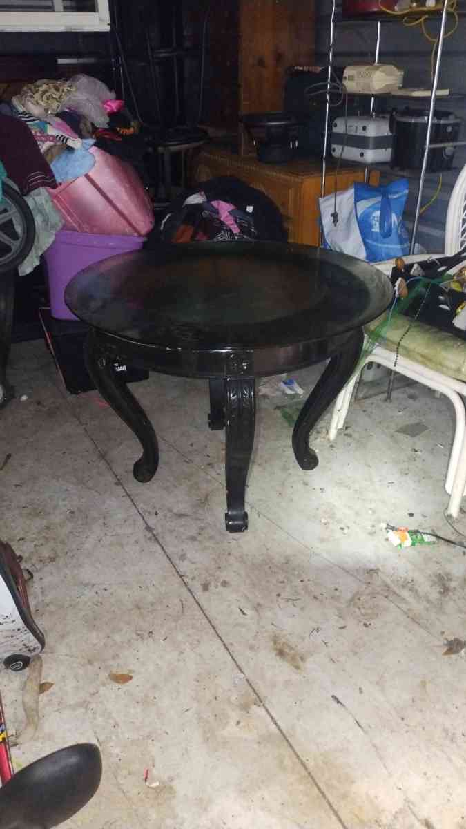 Vintage round cherry wood table