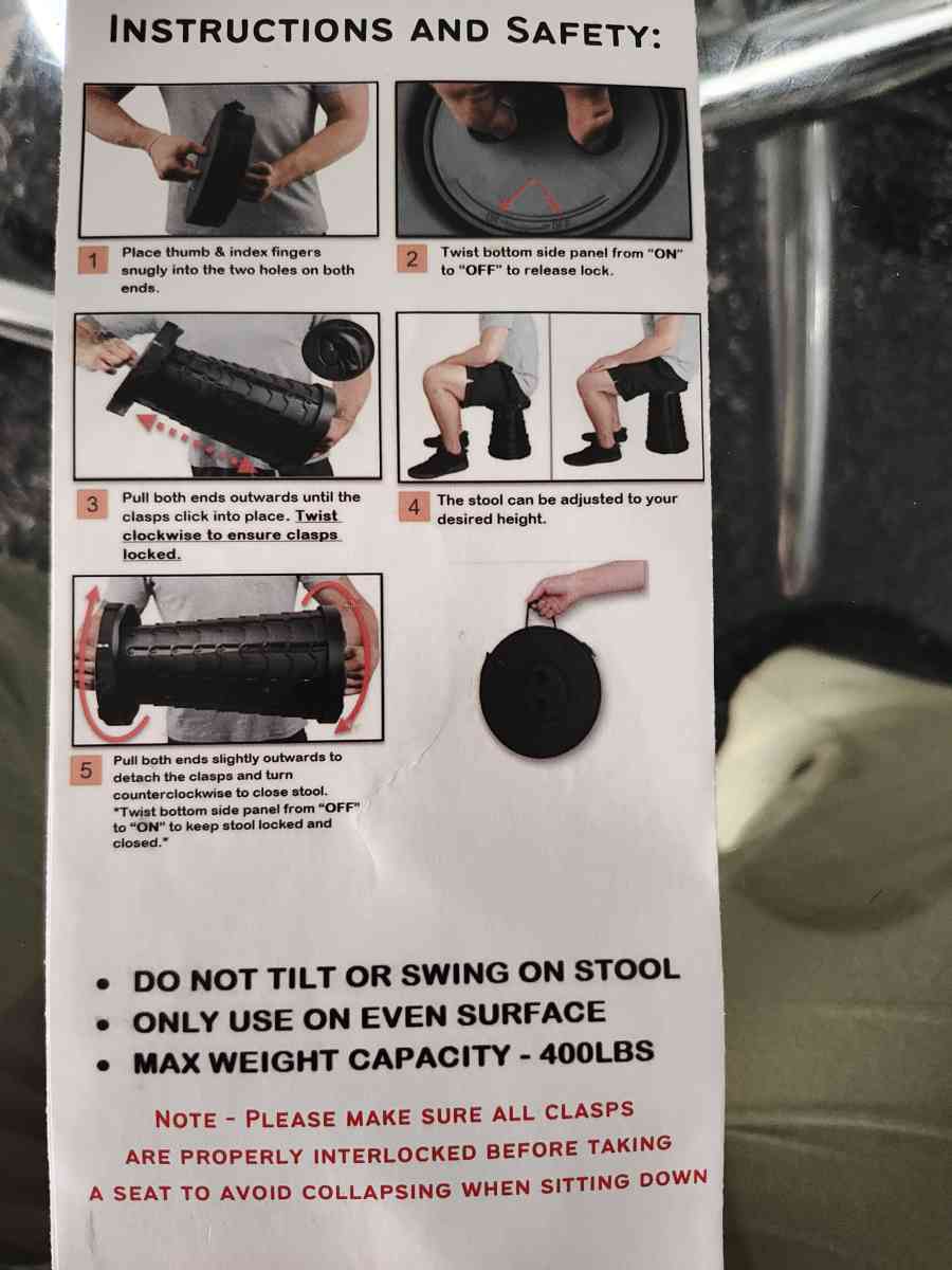 Numanu Collapsible Stool Pickup by buyer or delivery to an a