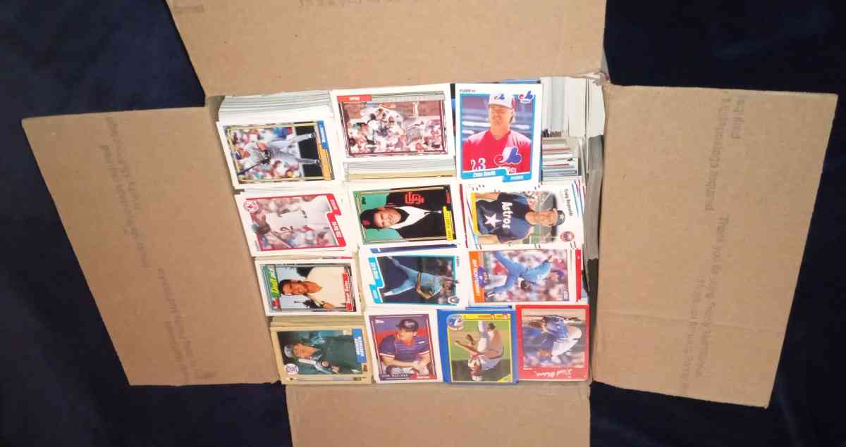 huge baseball card lot large flat rate box filled