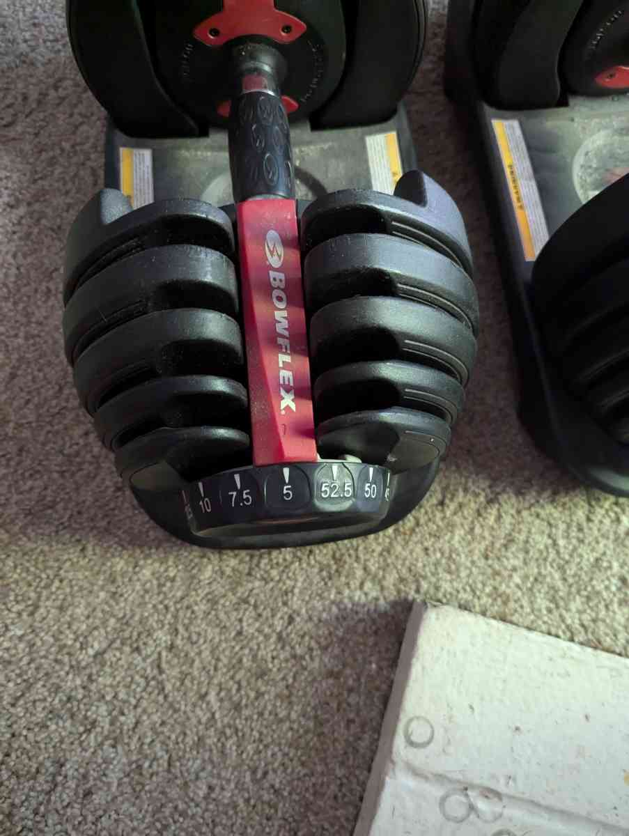 set of Bowflex dumbbells