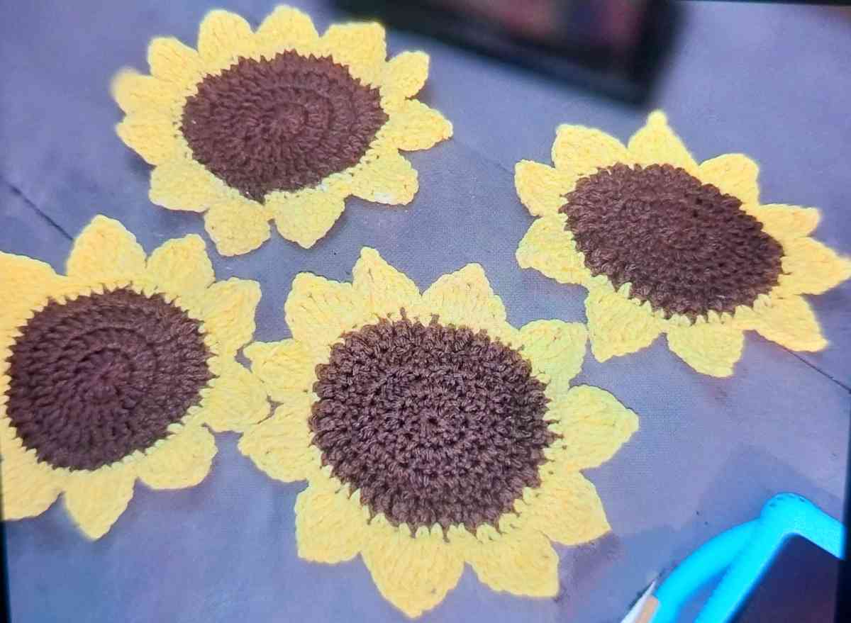 Sunflower Crochet Coasters