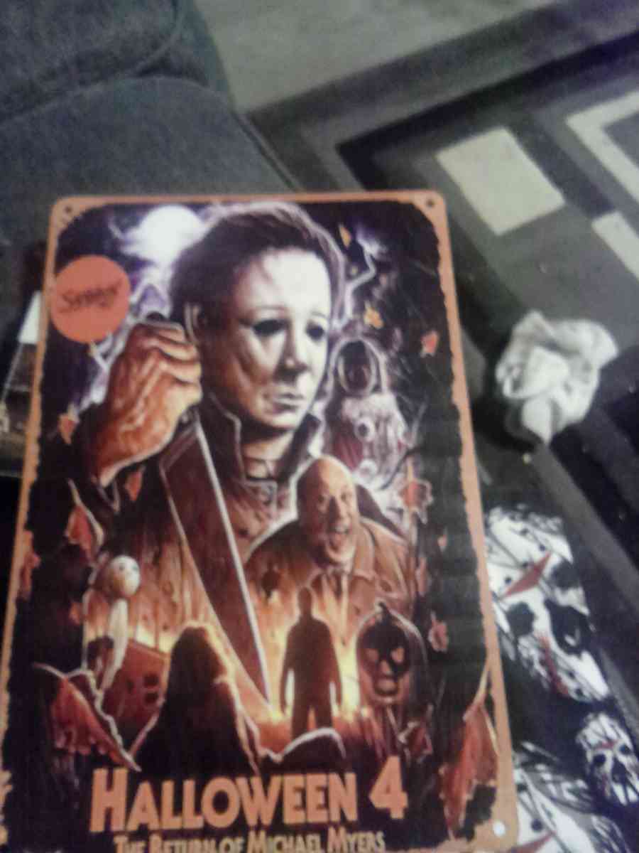 Halloween 4 movie metal sign