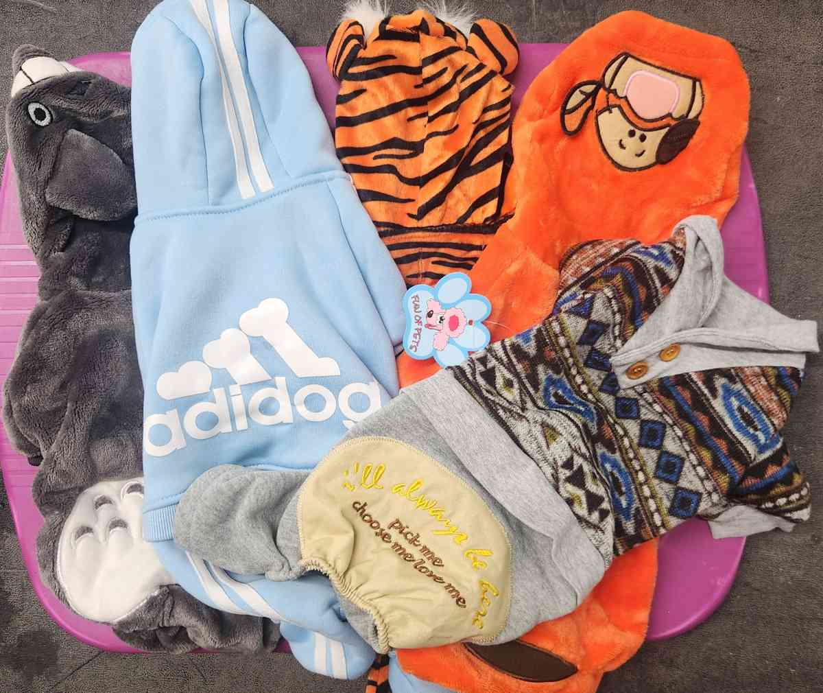 Pet Dog Lot of 5 Full Length Outfits Never Worn SZs ML