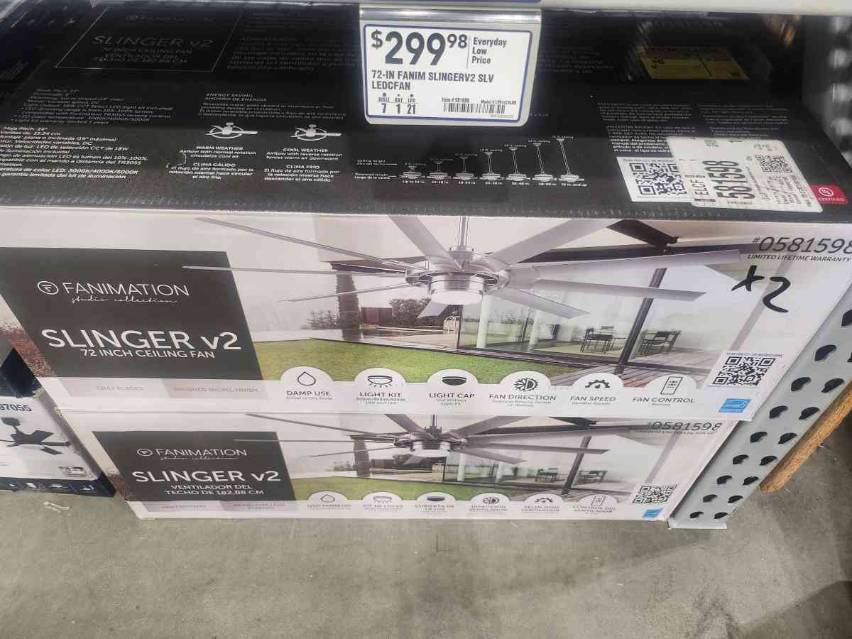 Fanimation Slinger v2 Ceiling Fan BRAND NEW