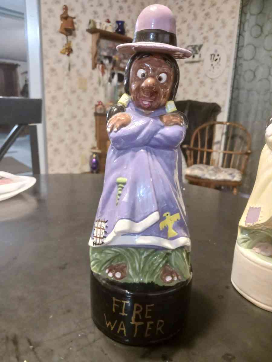 female and male Indian fire water decanters