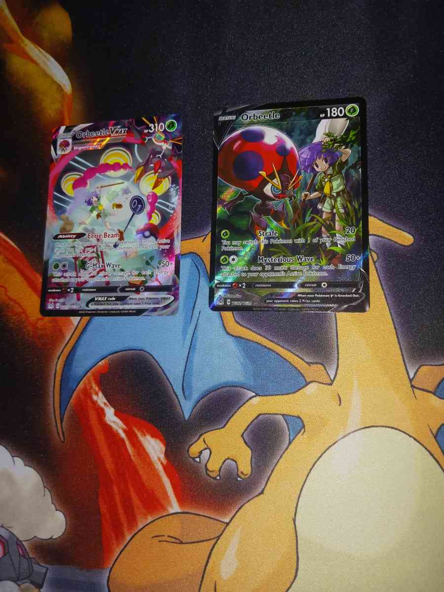 pokemon cards obeetle vmax and v