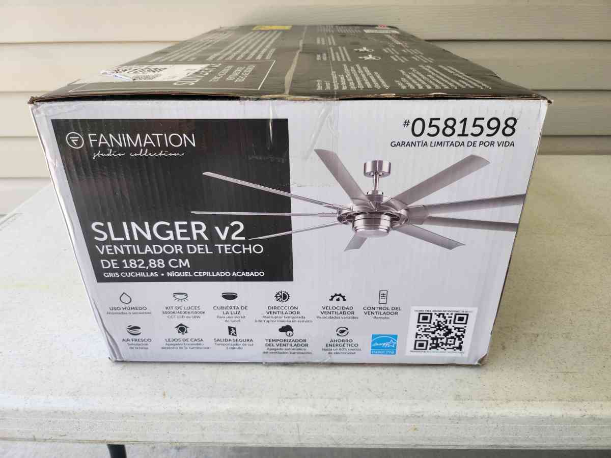 Fanimation Slinger v2 Ceiling Fan BRAND NEW