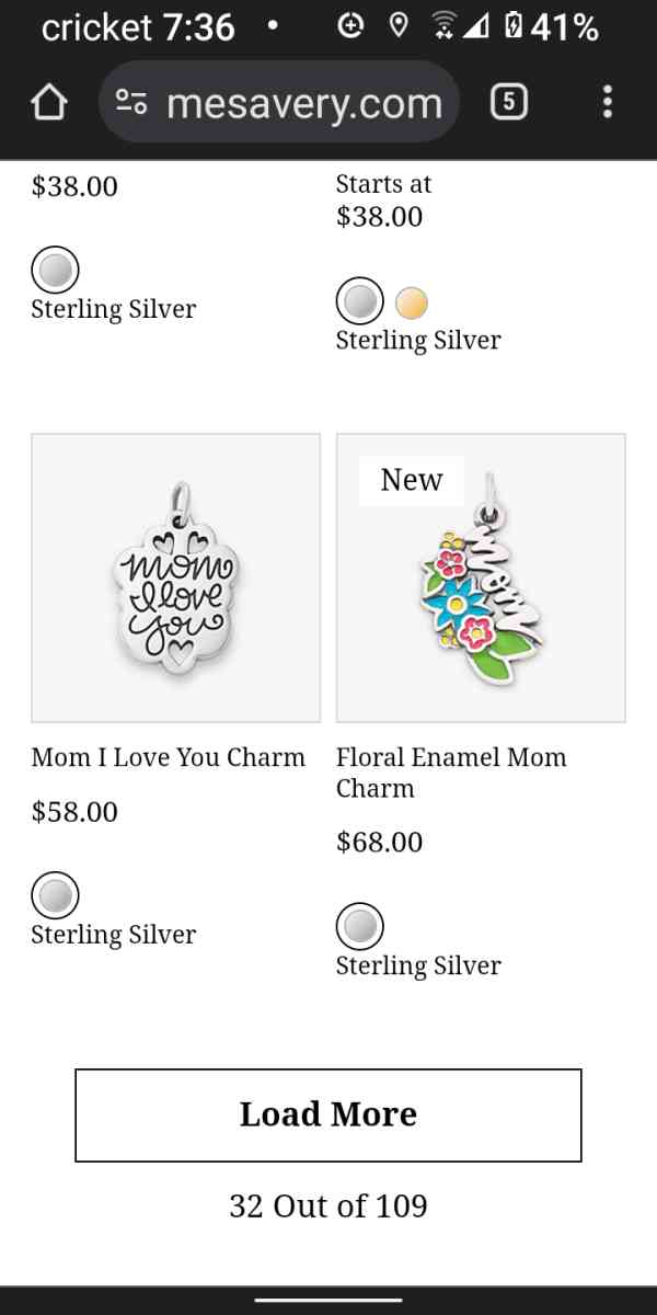 Authentic James Avery Mothers day charm bracelet