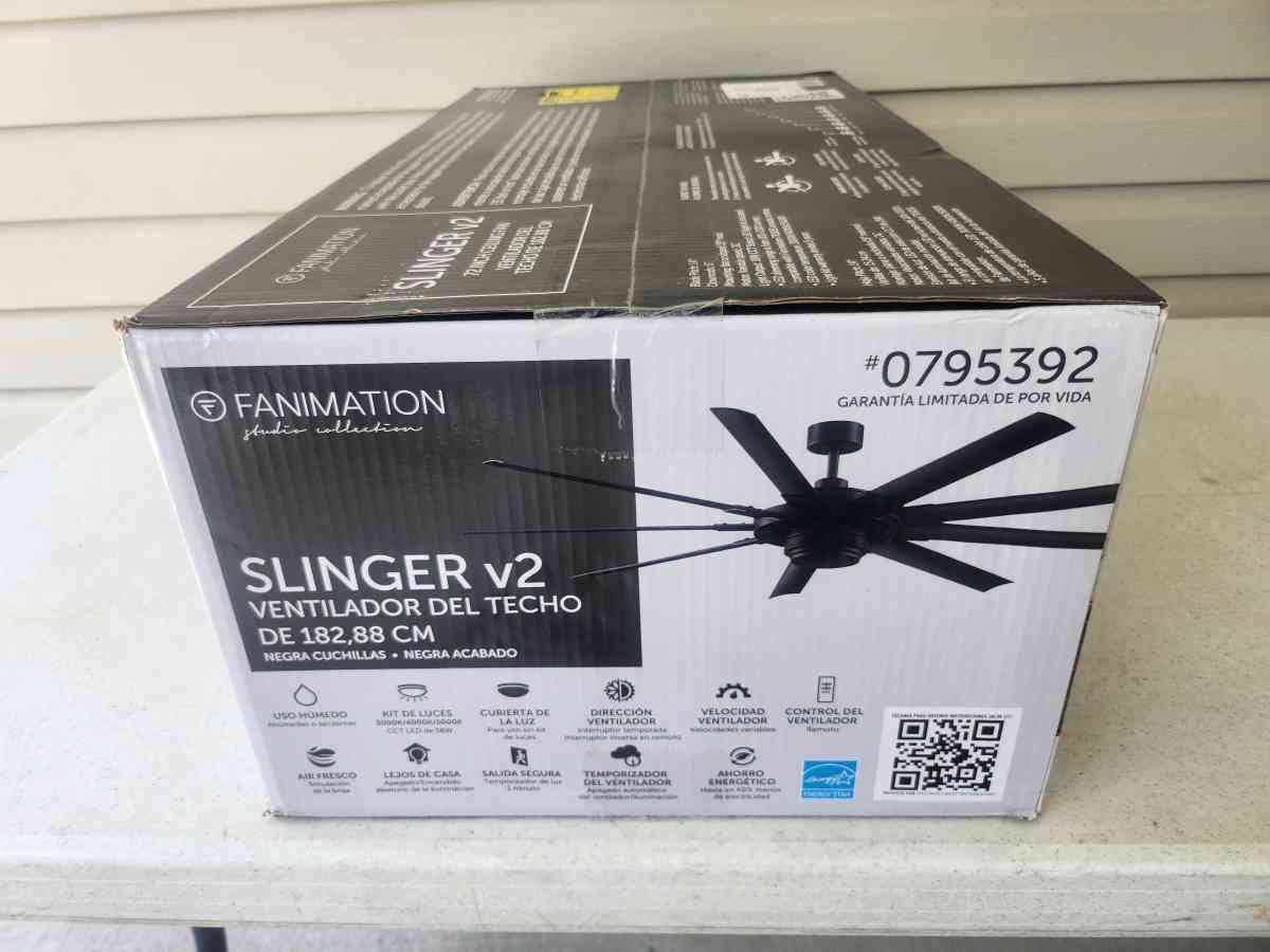 72 Inch Fanimation Slinger v2 Ceiling Fan BRAND NEW