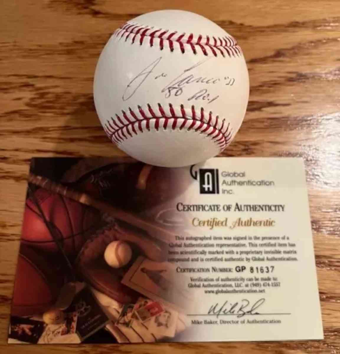 jose cansceo autographed baseball with coa