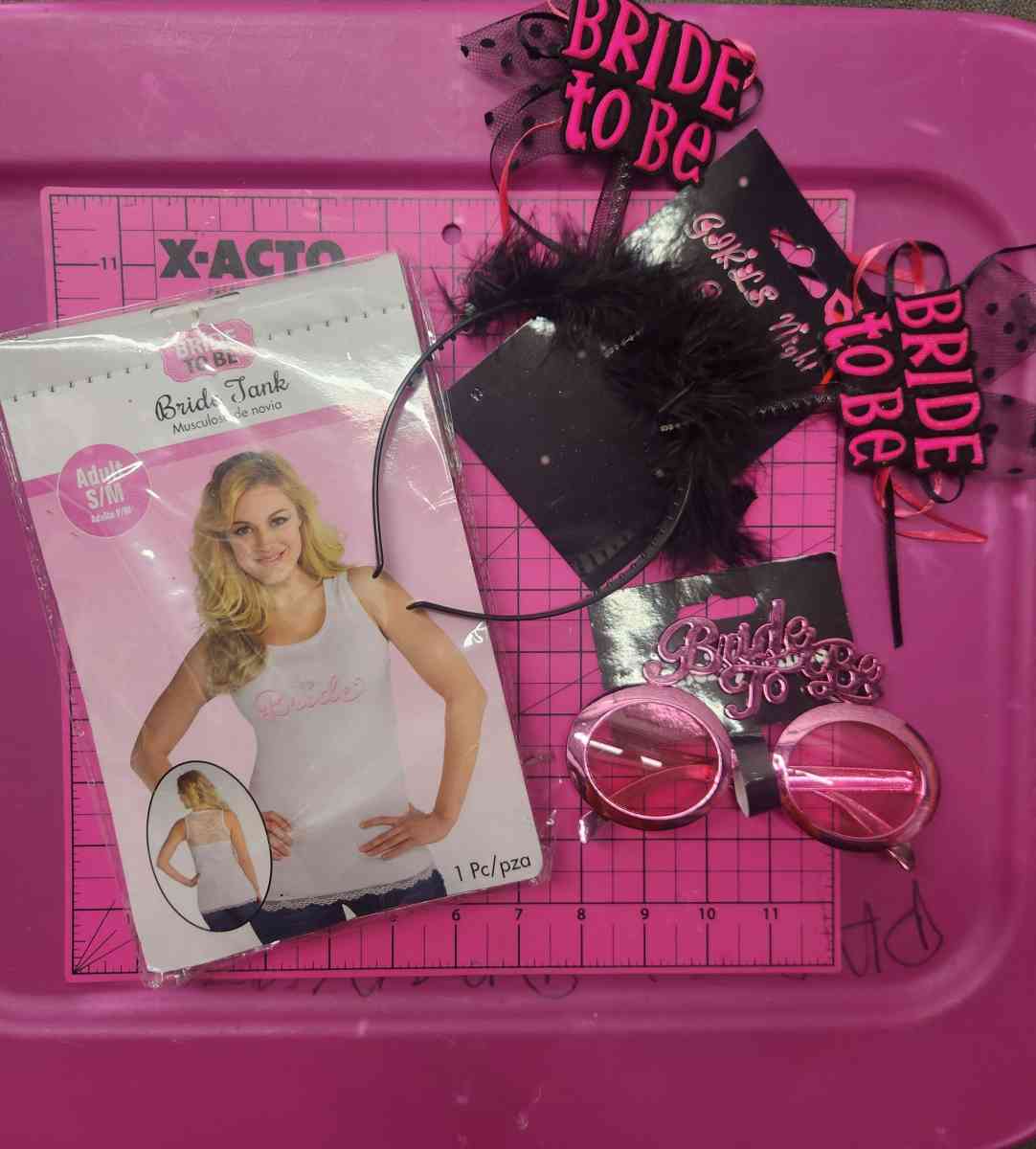 3pcs Bride To Be Bachelorette Party Headband Glasses Tank