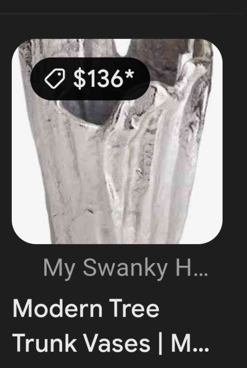 Vintage Metal Tree Trunk Vase or Other Display