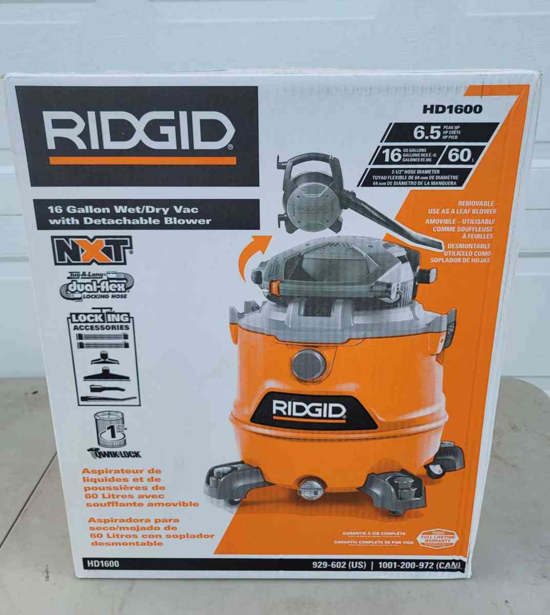 Ridgid 16 Gallon Wet Dry Vac with Detachable Blower